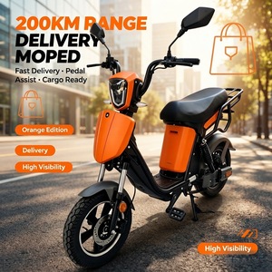 มอเตอร์ไซค์ระยะไกล 200 กม. พร้อมแป้นเหยียบ สกู๊ตเตอร์ 48V สำหรับส่งอาหารในเมือง พร้อมตะแกรงหลัง - Product Image 4