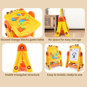 BGL 2-in-1 lukisan anak-anak papan Puzzle permainan meja berdiri dengan mainan gambar plastik - Product Image 2