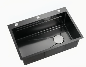 Évier de cuisine en acier inoxydable gris anthracite, à cuve unique, style moderne - Product Image 4