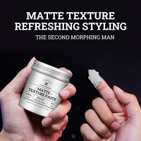 La pâte de texture mate d'argile de style de cheveux sans brillance à base d'eau parfaite absorbe rapidement