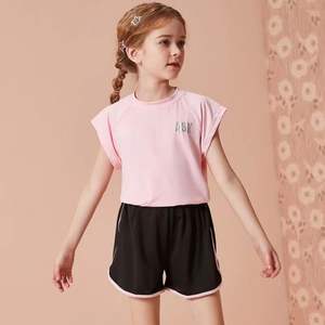 Ropa Deportiva al por Mayor para Niños, Camiseta Deportiva de Manga Corta para Niñas, Chándal de Fútbol para Niños, Ropa de Gimnasio, Traje Deportivo Informal para Niños - Product Image 6