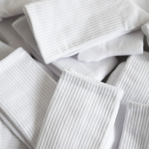 Women's White Crew <b>Socks</b> 50D Medium Thickness Solid Color Summer Spring Autumn Sport Style - Product Image 2