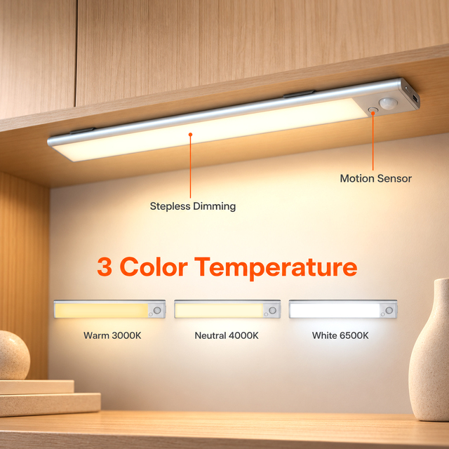 Furniture LED Light Motion Sensor Activated Rechargeable Wireless USB for Display Shelf Bookcase Home Room Lighting Cabinet