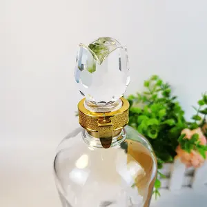 Thiết kế mới rõ ràng Rose Flower Shaped Glass nút chai rượu vang Stopper rượu vang niêm phong cap Wine Bottle Glass Stopper