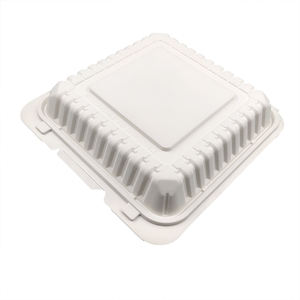 Boîte à lunch de luxe en amidon de maïs biodégradable de style américain micro-ondable et chauffable pour la conservation des <span class=keywords><strong>bento</strong></span> à emporter au restaurant - Product Image 6