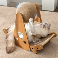 Structure d'escalade interactive en bois massif, durable, avec maisonnette pour chat en bois véritable, pour chat d'intérieur.