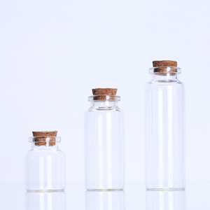 2021hot selling plastic sand art bottles with cork stopper empty glass vial custom logo wholesale