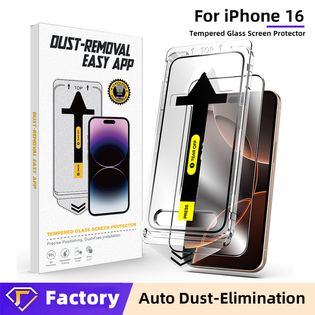 NEW Custom Tempered Glass Screen Protector for iPhone 14 15 Pro Max 16 Explosion-Proof Dust-Free Booth One-Step Installation