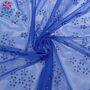 Tissu imprimé Weijin en maille power nylon-spandex 65g, uni, effet feuille, tulle, tricoté chaîne, crêpe doux, pour vêtements de loisirs et de scène - Product Image 1