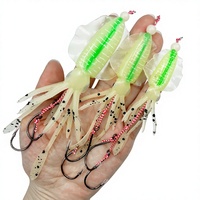 Kit de leurres souples artificiels en caoutchouc UV lumineux avec hameçons pour la pêche en bateau en mer et les poissons d'eau salée