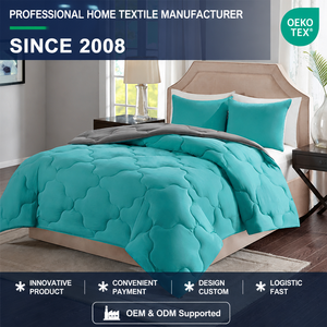 Juego de Edredón Reversible Soft Cloud Stitch, Ligero, de Doble Cara, Color Gris Menta, para Dormitorio - Product Image 5