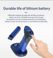 Escáner de código de barras de código inverso inalámbrico Winson industrial 1D 2D portátil para sistema Android IOS Windows
