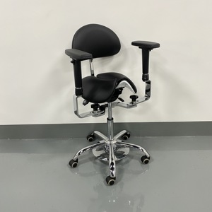<span class=keywords><strong>Chaise</strong></span> de Selle de Médecin Pivotante Réglable avec Accoudoir Tabouret Dentaire Hydraulique Ergonomique Commande au Pied - Product Image 5