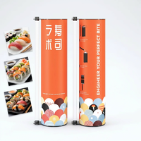 Boîte d'emballage cylindrique push-pop pour rouleaux de sushi, écologique, en papier artisanal de qualité alimentaire, avec revêtement UV et estampage à chaud quadricolore