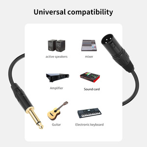 工厂 OEM 6.35 毫米 TS 单声道镀金插头转 XLR 3 针公/母音频线双屏蔽，适用于麦克风、扬声器、扩音器 - Product Image 4