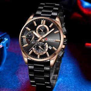 Montres pour hommes CURREN 8475, marque originale, étanches, en acier inoxydable, quartz, chronographe de luxe, aiguilles lumineuses, montre-bracelet pour hommes - Product Image 6