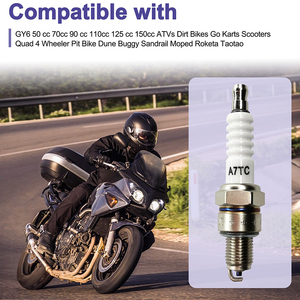 Bujía de 3 Electrodos para Motocicleta, Scooter, Bujía A7TC para GY6 50CC 110CC <span class=keywords><strong>125CC</strong></span> 150CC <span class=keywords><strong>ATV</strong></span> Dirt Bike - Product Image 5