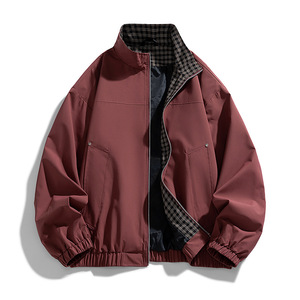 批发韩版男式夹克时尚宽松翻领设计简约百搭春秋休闲外套 - Product Image 1