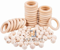 Usine inachevée solide 20/30/40/50/55/60/70/80mm anneaux en bois cercles anneau de dentition pour l'artisanat fabrication de bijoux bricolage pendentif connecteurs