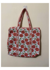 Sac fourre-tout matelassé en coton de qualité supérieure, ensemble de sacs personnalisés à imprimé floral, sac de marché, sac à bandoulière, prix de gros - Product Image 2