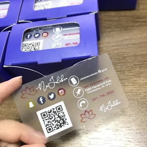 Carte de visite transparente en PVC personnalisée avec logo / numéro de téléphone / site web - Product Image 4