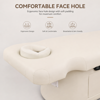 Table de massage électrique motorisée personnalisée pour soins du visage et cils, blanche, de luxe, moderne, mobilier de salon de beauté
