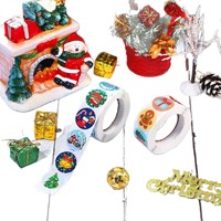 Autocollants de Noël transfrontaliers, 500 autocollants/rouleau, pour la décoration des emballages cadeaux de Noël, autocollants ronds pour sceller les gâteaux