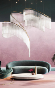 JYLIGHTING <span class=keywords><strong>Lustre</strong></span> de luxe sur mesure, en forme de spirale hélicoïdale, avec tiges de cristal, pour escalier, grande hauteur, bibliothèque - Product Image 2