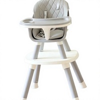 Chaise haute multifonctionnelle 5-en-1 écologique pour bébé, réglable en hauteur, siège d'alimentation, table de jeu en plastique