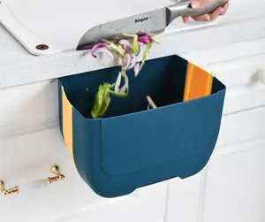 Hanging Small Trash Can Kitchen Compost Bin for Counter Top Folding Waste Bin