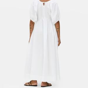 Vestidos de Verano Cómodos y Elegantes al por Mayor, Vestidos Casuales de Playa con Cuello en V de Algodón y Lino, Vestidos Holgados y Modestos para Damas - Product Image 4