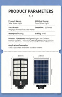 Lampadaire Solaire Tout-en-un IP65 en Alliage d'Aluminium Étanche pour Extérieur, Lampe Routière LED avec Batterie LiFePO4 et Capteur de Mouvement