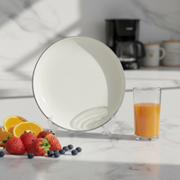 Service de table en grès simple et luxueux, assiettes et bols en céramique crème mouchetée, passe au micro-ondes et au lave-vaisselle, service de petit-déjeuner