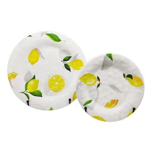 Assiettes à dîner rondes réutilisables en mélamine, rustiques et Vintage, de couleur bleue, en <span class=keywords><strong>plastique</strong></span> <span class=keywords><strong>dur</strong></span>, 10.5 pouces, 2 pièces - Product Image 3