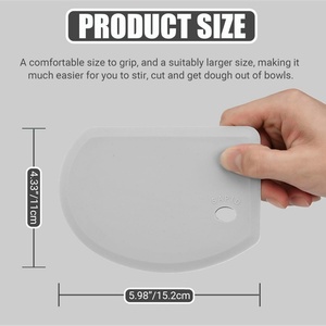 Raspador de silicona de grado alimenticio para encimera, con borde curvo y flexible, juego de 2, gris y naranja - Product Image 4