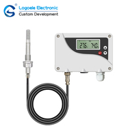 Sensor Suhu Kelembaban Udara Transmitter 4-20mA RS485 Bahan Stainless Steel dengan Layar LED