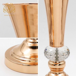 Trumpet Shaped <strong>Flower</strong> <strong>Vase</strong> With Crystal Ball Simple European Style Desktop <strong>Flower</strong> Stand for Gold Centerpieces Wedding Home Decor - Product Image 4