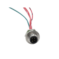 Connecteur M12 4 broches Code C arrière fixé prise mâle M12 câble étanche IP67 M12 connecteur de montage sur panneau