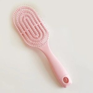 Peigne à cheveux lisses, peigne à dents creuses, peigne de coiffure en forme de Huizi, peigne de massage à long manche, peigne à double usage pour cheveux secs et humides - Product Image 2