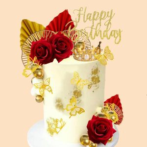 Set <span class=keywords><strong>de</strong></span> <span class=keywords><strong>Decoración</strong></span> <span class=keywords><strong>para</strong></span> Pastel <span class=keywords><strong>de</strong></span> 24 Piezas con Corona Dorada, Abanico <span class=keywords><strong>de</strong></span> Mariposas Doradas y Adornos <span class=keywords><strong>de</strong></span> Feliz <span class=keywords><strong>Cumpleaños</strong></span>, Kit <span class=keywords><strong>de</strong></span> Lujo <span class=keywords><strong>para</strong></span> <span class=keywords><strong>Cumpleaños</strong></span> <span class=keywords><strong>de</strong></span> Mujeres y Bodas - Product Image 4