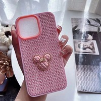 Coque de protection en cuir coloré motif ours pour iPhone 11 12 13 14 15 16 17 18 Pro Max et Samsung