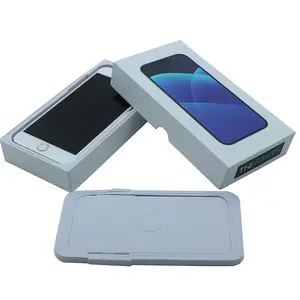 صناديق هاتف محمول مجددة عالمية قابلة لإعادة التدوير مخصصة من المورد الذهبي في الصين ، صندوق هدايا أبيض ، صندوق تعبئة ورقي