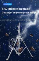 Tripod Portabel dengan Tiang Teleskopik Manual Bertenaga Mandiri dan Antena untuk Kamera PTZ, Kamera Dome CCTV, dan LED