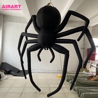 Araignées noires gonflables fabriquées en usine, araignées gonflables personnalisées pour Halloween pour l'extérieur