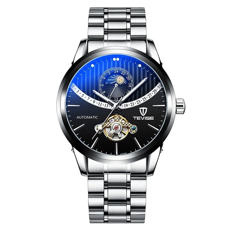 Factory Price Trendy Men's Business Mechanical Watch Supports Customization Locomotive Mechanical Watch