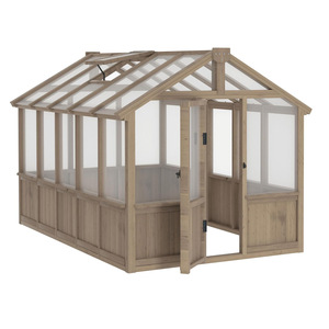 Invernadero de Jardín de Madera con Techo de Policarbonato Ventilado, Sala de Cultivo, Refugio para Plantas de Exterior - Product Image 6