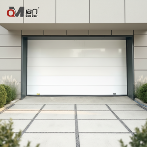 Portes de garage sectionnelles électriques isolées automatiques modernes personnalisées QIMEN, à double paroi, en acier moussé, résistantes au vent - Product Image 3