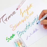 Lot de 12 surligneurs bibliques multicolores à double pointe, marqueurs gel avec pinceau plat, stylos sans bavure pour usage promotionnel