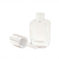Flacon de maquillage transparent carré à épaule plate de 30 ml/50 ml pour fond de teint liquide, flacon cosmétique en verre pour essence