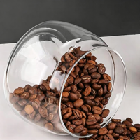 Stoples Kaca Kedap Udara dengan Tutup Hitam, Wadah Penyimpanan Kaca untuk Dapur, untuk Biji Kopi, Teh, Kacang-kacangan, Buah Kering, Sereal, Rempah-rempah